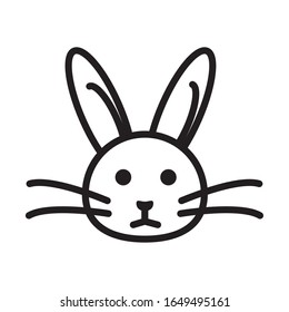 cute little rabbit head easter line style vector illustration design