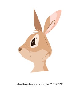 cute little rabbit head easter character vector illustration design