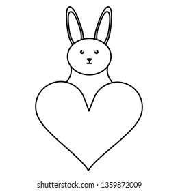 cute little rabbit with heart love