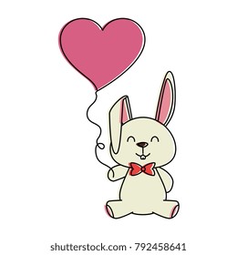 cute little rabbit with heart shaped pump