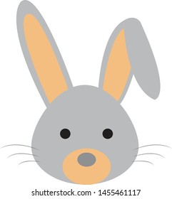 Cute little rabbit, illustration, vector on white background.