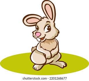 Cute little rabbit isolated on white background