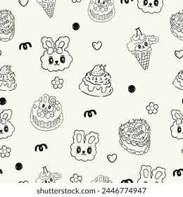 cute little rabbit pattern seamless