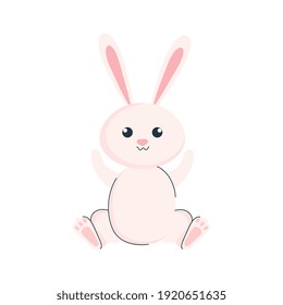 cute little rabbit rodent seasonal icon vector illustration design