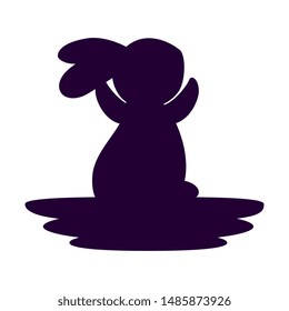 cute and little rabbit silhouette