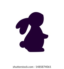 cute and little rabbit silhouette