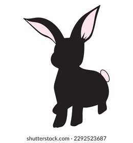 Cute little Rabbit Silhouette illustration.