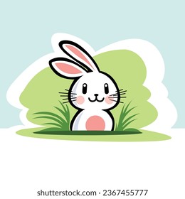 Pequeño conejo, ilustración de color vectorial