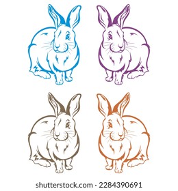 Cute Little Rabbit Vector Illustration

