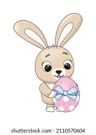lindos conejos pequeños y un ejemplo de Pascua. Imprimir para postales, afiches de vacaciones.