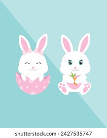 Cute little rabbits, cute illustration of rabbits