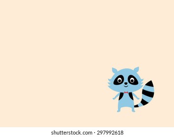 cute little raccoon card