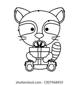 cute little raccoon character