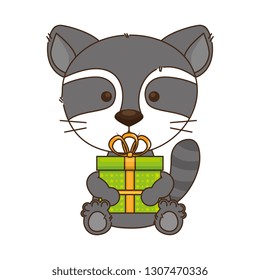 cute little raccoon character