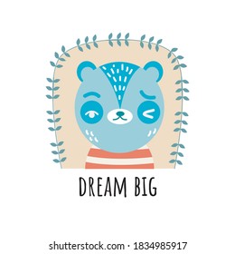Cute little Raccoon character for kids design vector illustration 