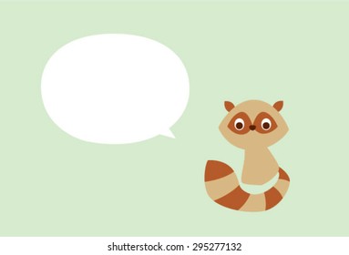 cute little raccoon message