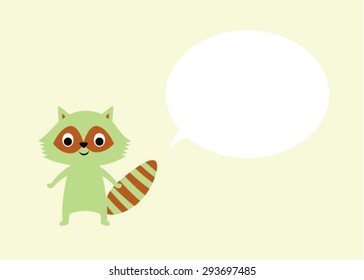 cute little raccoon message card