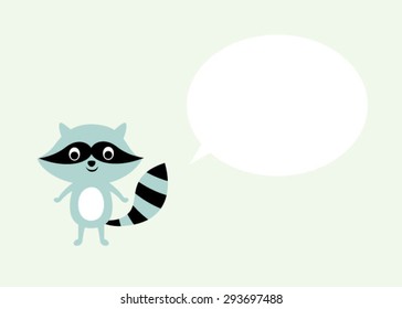 cute little raccoon message card