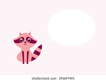 cute little raccoon message card