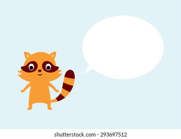cute little raccoon message card