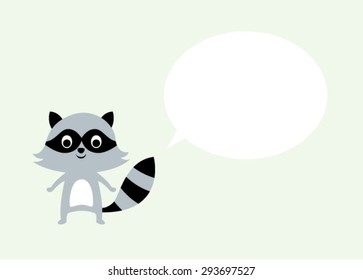 cute little raccoon message card
