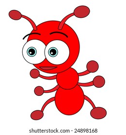 Cute Little Red Ant Stock Vector (Royalty Free) 24898168 | Shutterstock