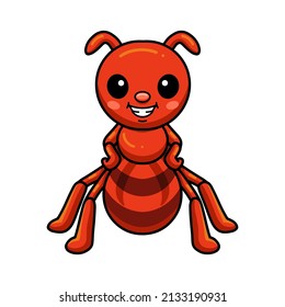 Cute little red ant cartoon