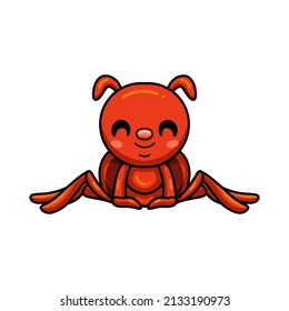 Cute little red ant cartoon