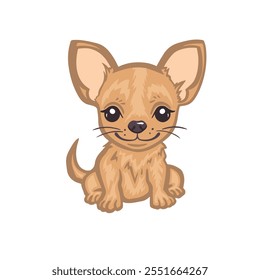 cute little red chihuahua dog vector illustration