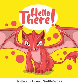 Cute Little Red Dragon say Hello to you!