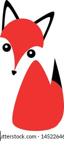 Cute Little Red Fox Vector Illustration for Logo or Story