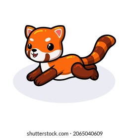 Cute Little Red Panda Cartoon Running