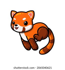 Cute Little Red Panda Cartoon Running