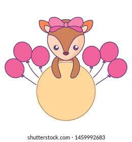 cute little reindeer baby with helium balloons
