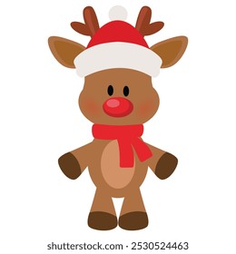Cute  little  reindeer vector cartoon illustration