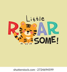 Lindo pequeño rugido de algunos Tiger Cub Ilustración de personaje 