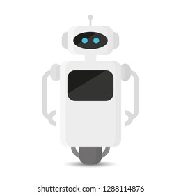 cute little robot character on white background vector illustration EPS10