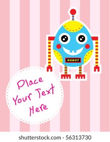 cute little robot greeting tag