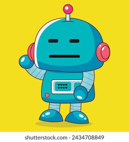 Cute little robot illustration emotions, emotes sticks emojis, pattern illustration, collection