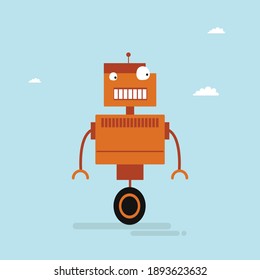 Cute little robot illustration template