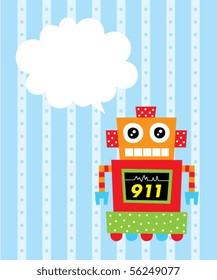 cute little robot message