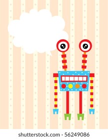 cute little robot message