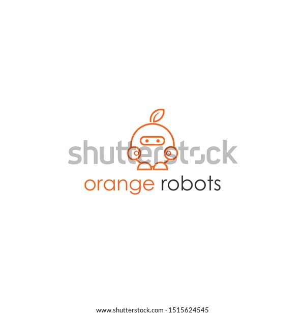 cute\
little robot monogram design vector\
illustration