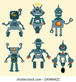 Cute little Robots Collection - in vector - set 1