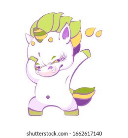 Cute little rock star white unicorn