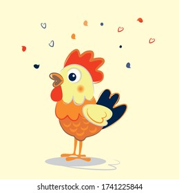 Cute kleine Hahn Vektorgrafik
