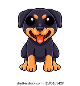 Cute Little Rottweiler Dog Cartoon Stock Vector (Royalty Free ...