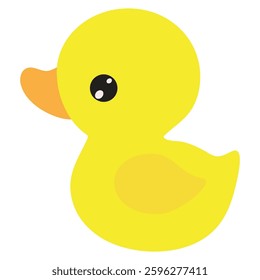 Cute little rubber duckling  vector cartoon illustration