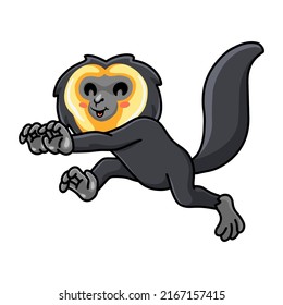 Cute Little Saki Monkey Cartoon Running