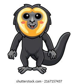 Cute Little Saki Monkey Cartoon Standing